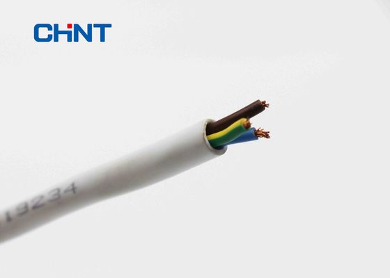 White Sheath  PVC Insulated Wire , 3 Core PVC Flexible Cable RVV 0.5mm - 0.75mm