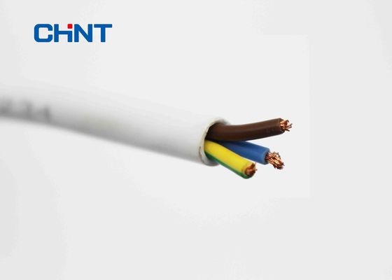 White Sheath  PVC Insulated Wire , 3 Core PVC Flexible Cable RVV 0.5mm - 0.75mm