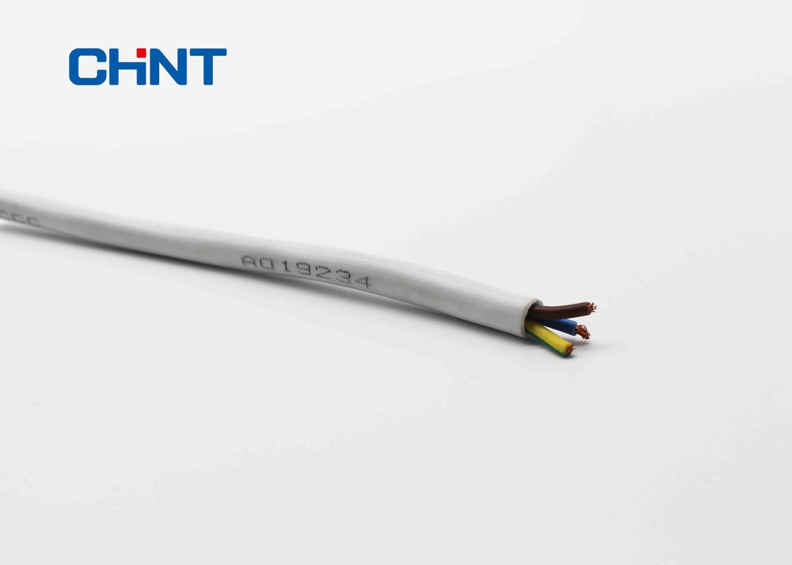 White Sheath  PVC Insulated Wire , 3 Core PVC Flexible Cable RVV 0.5mm - 0.75mm